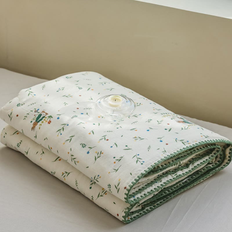Ownkoti Botanical Leaf & Bunny Cotton Gauze Bedding  - image 7