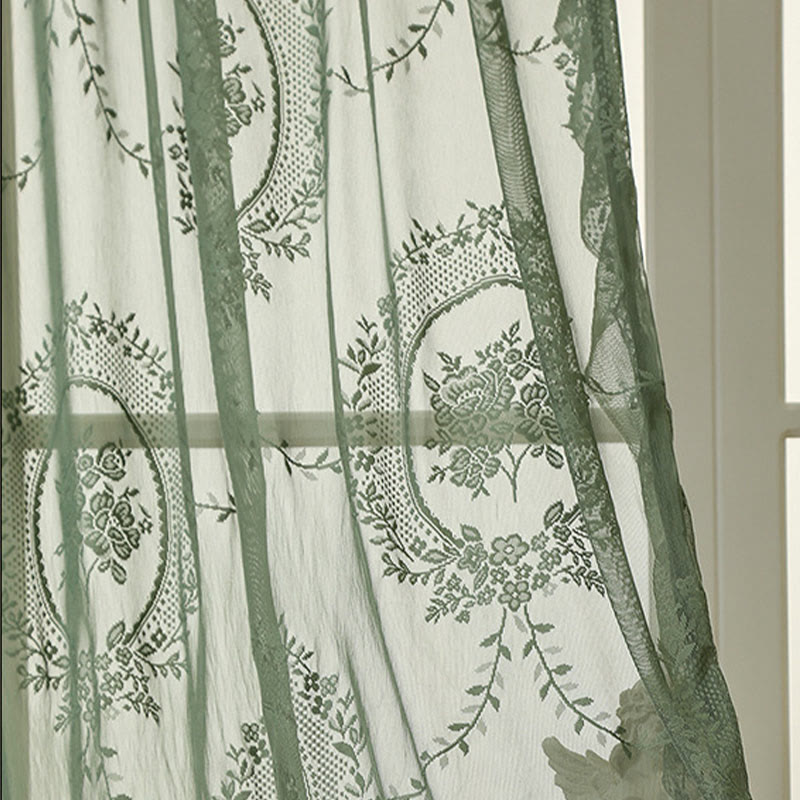 Ownkoti Cottage Lace Sheer Curtain with Ruffle Trim - image 5