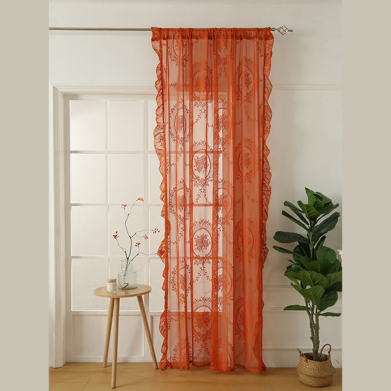 Ownkoti Cottage Lace Sheer Curtain with Ruffle Trim - image 9