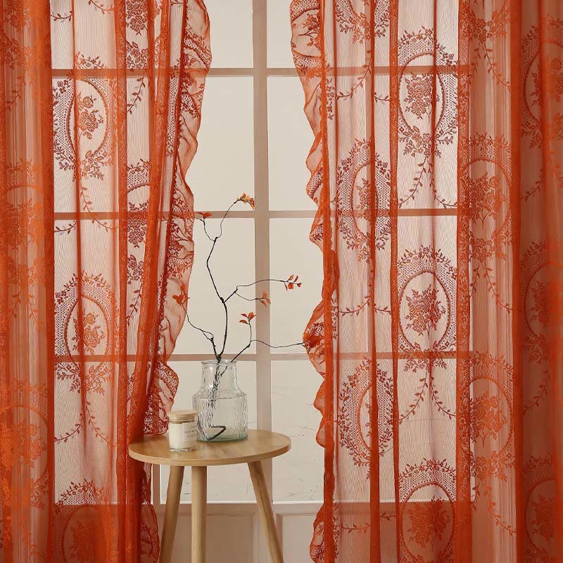 Ownkoti Cottage Lace Sheer Curtain with Ruffle Trim - image 10