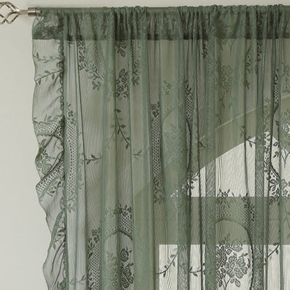 Ownkoti Cottage Lace Sheer Curtain with Ruffle Trim - image 4