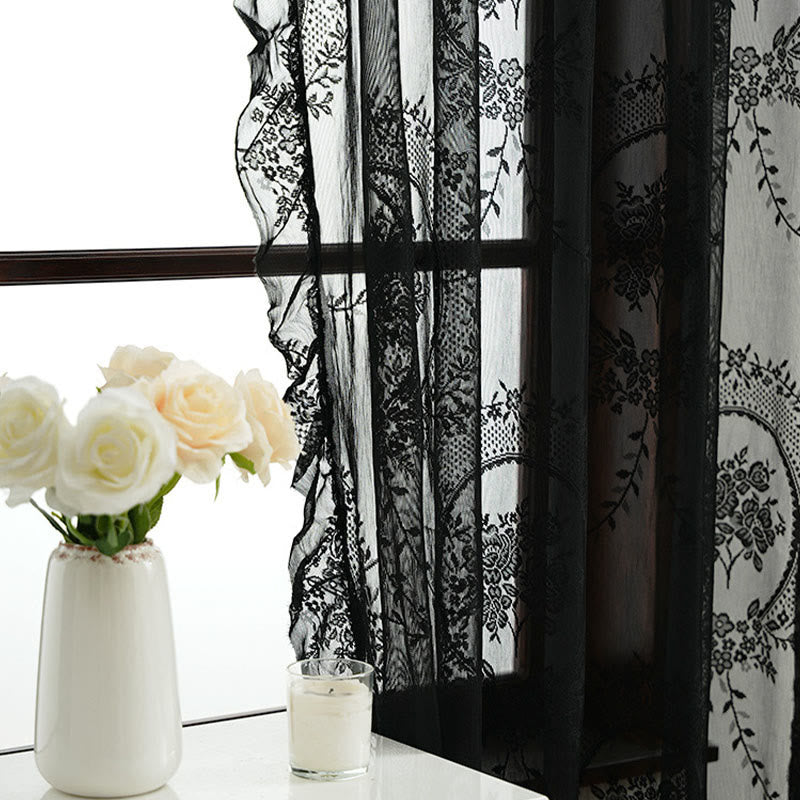 Ownkoti Cottage Lace Sheer Curtain with Ruffle Trim - image 27