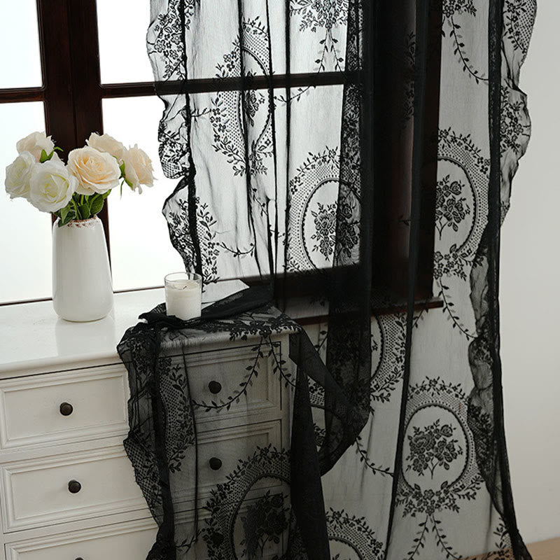 Ownkoti Cottage Lace Sheer Curtain with Ruffle Trim - image 25