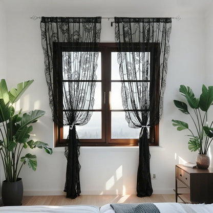 Ownkoti Cottage Lace Sheer Curtain with Ruffle Trim - image 24