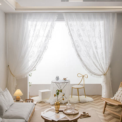 Ownkoti Cottage Lace Sheer Curtain with Ruffle Trim - image 17