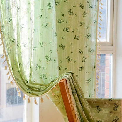 Ownkoti Refresh Floral Tassel Cotton Sheer Curtain - image 29