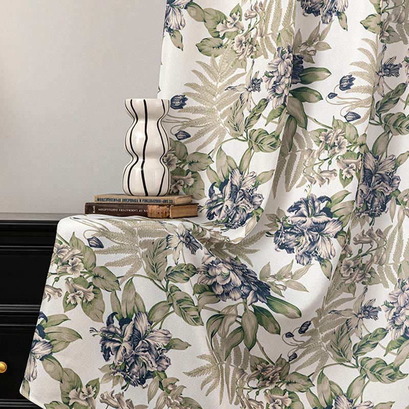 Ownkoti Cottage Style Floral & Leaf Curtain - image 1
