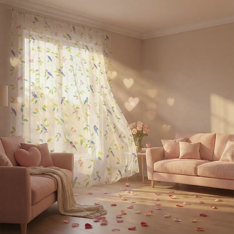 Ownkoti Country Style Bird & Leaf Curtain - image 4