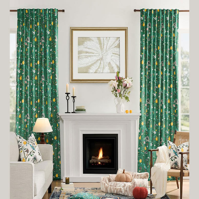 Ownkoti Vintage Country Bird & Floral Curtain - image 8