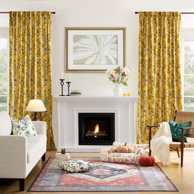 Ownkoti Vintage Country Bird & Floral Curtain - image 16