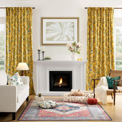 Ownkoti Vintage Country Bird & Floral Curtain - image 16
