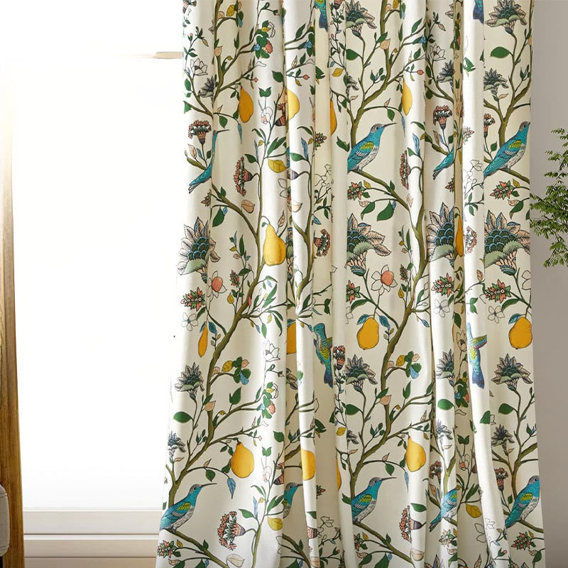 Ownkoti Vintage Country Bird & Floral Curtain - image 4