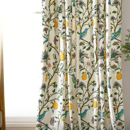 Ownkoti Vintage Country Bird & Floral Curtain - image 4