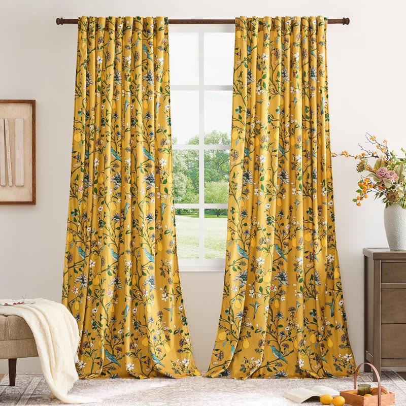 Ownkoti Vintage Country Bird & Floral Curtain - image 15