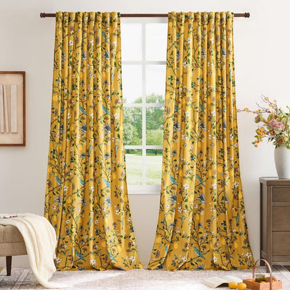 Ownkoti Vintage Country Bird & Floral Curtain - image 15