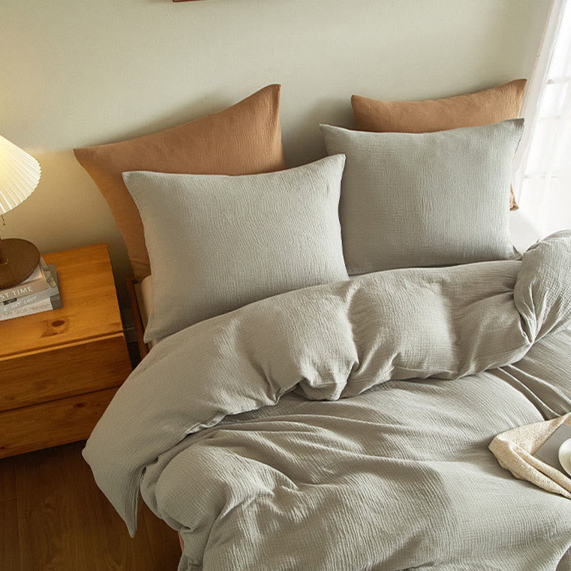 Ownkoti Simple Cotton Gauze Duvet Cover Set(3PCS) - image 4