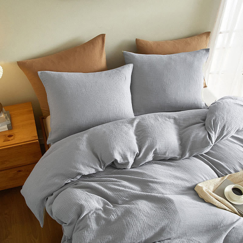 Ownkoti Simple Cotton Gauze Duvet Cover Set(3PCS) - image 8