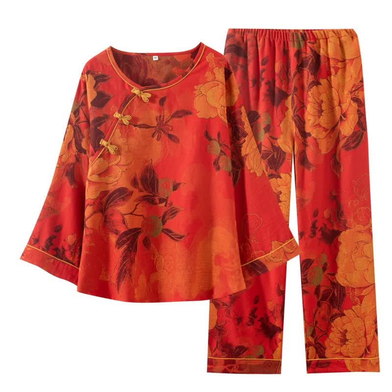 Ownkoti Luxurious Peony Pure Cotton Pajama Set - image 6