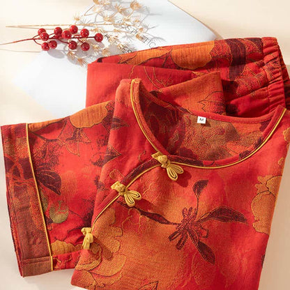 Ownkoti Luxurious Peony Pure Cotton Pajama Set - image 4