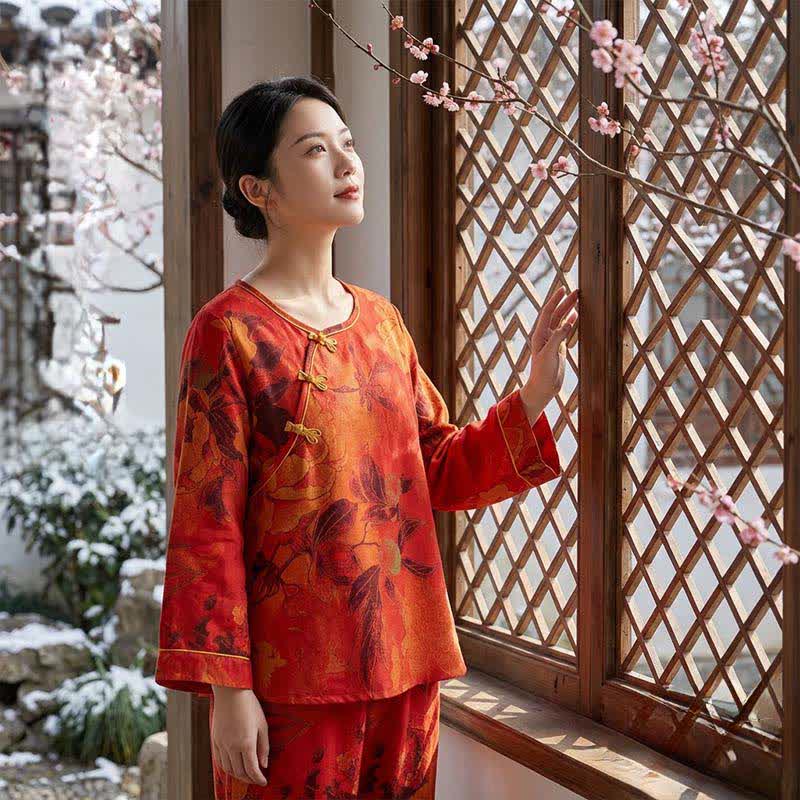 Ownkoti Luxurious Peony Pure Cotton Pajama Set - image 1