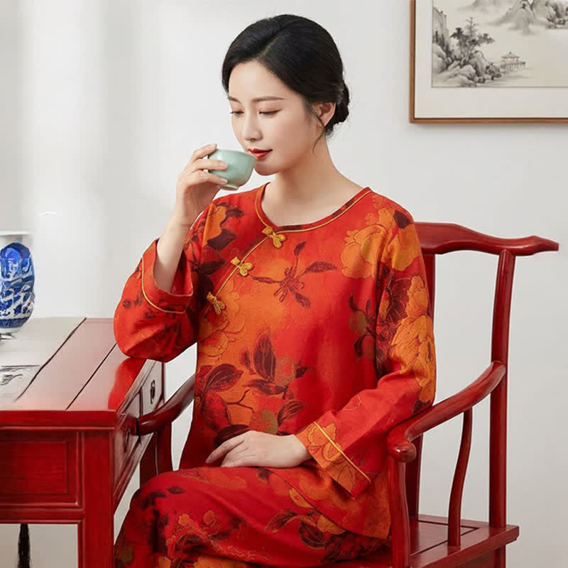 Ownkoti Luxurious Peony Pure Cotton Pajama Set - image 3