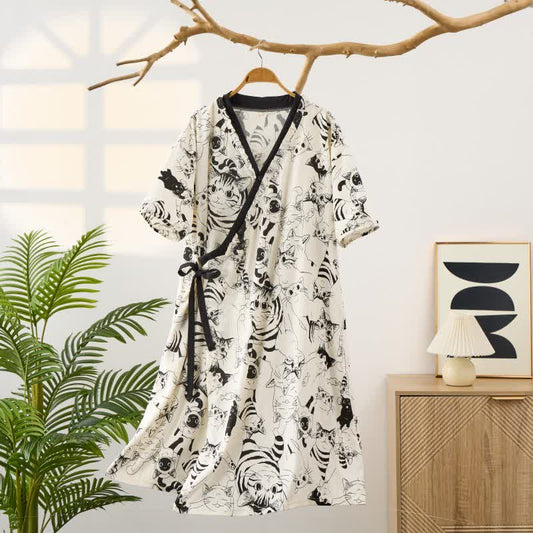 Ownkoti Country Style Padded Tie Nightgown with Pocket - image 0