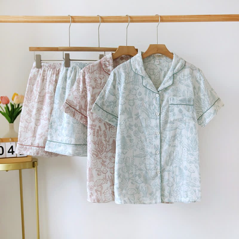 Ownkoti Refresh Bunny Forest Cotton Gauze Pajamas - image 0