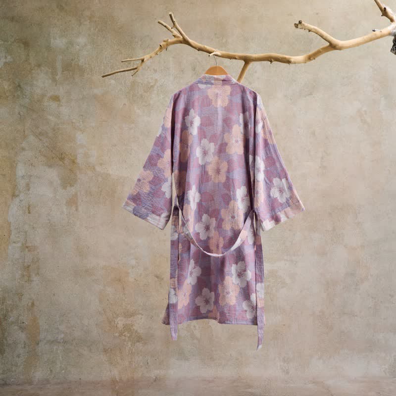 Ownkoti Cherry blossom Cotton Gauze Kimono Robe - image 1