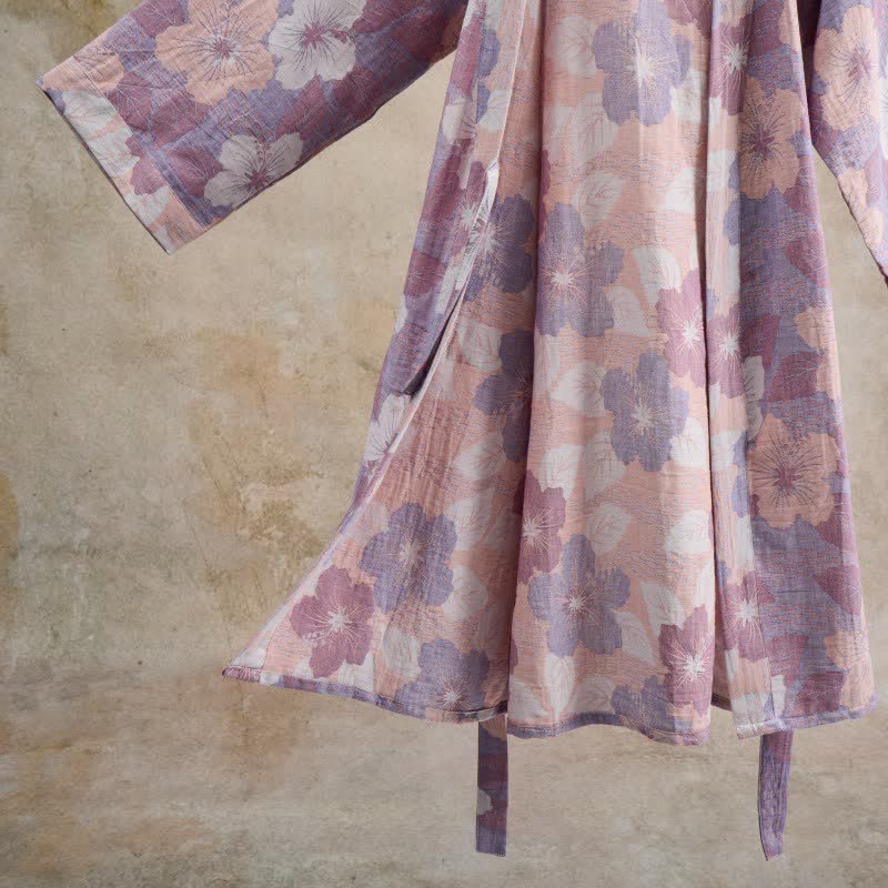 Ownkoti Cherry blossom Cotton Gauze Kimono Robe - image 3