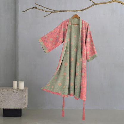 Ownkoti Double Gauze Floral Cotton Kimono Robe - Pink - XL - image 0