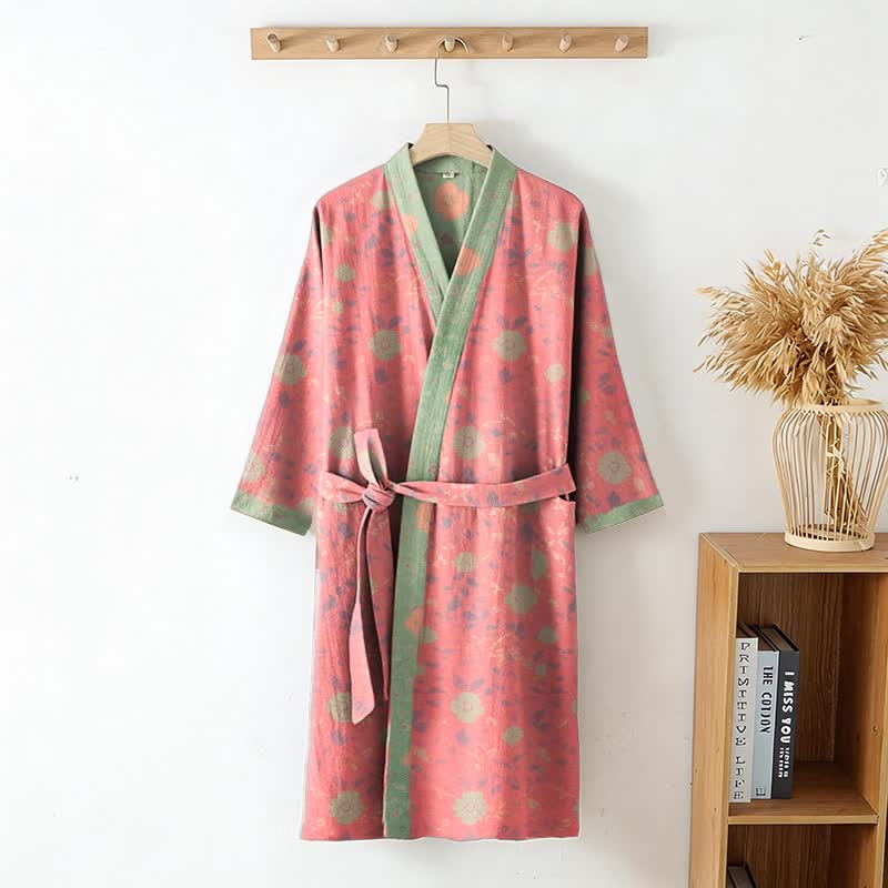 Ownkoti Double Gauze Floral Cotton Kimono Robe - image 2