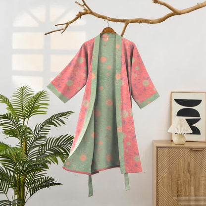 Ownkoti Double Gauze Floral Cotton Kimono Robe - image 1