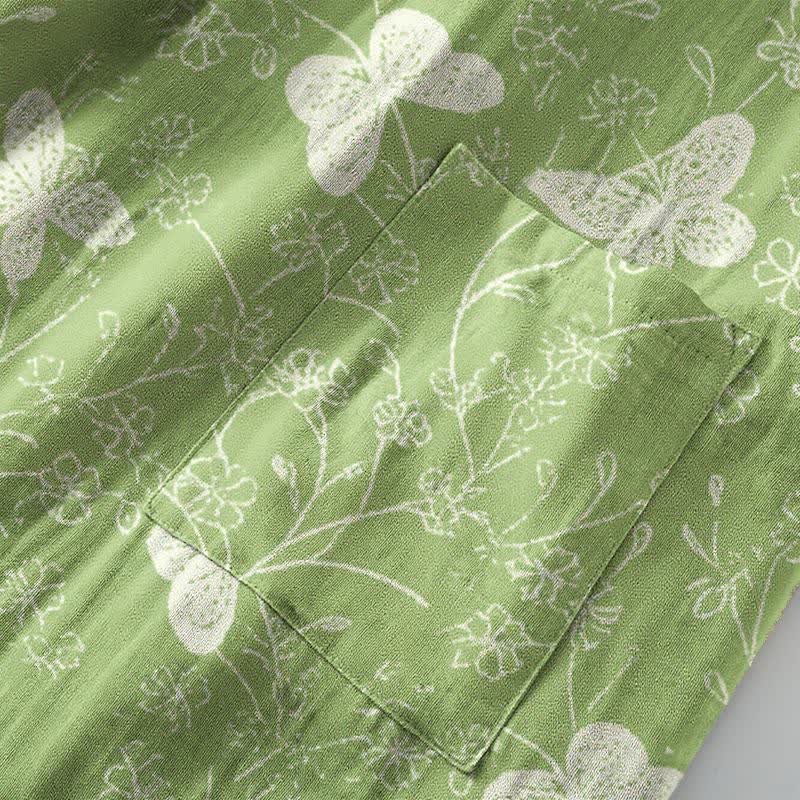 Ownkoti Double Gauze Green Butterfly Cotton Kimono Robe - image 5