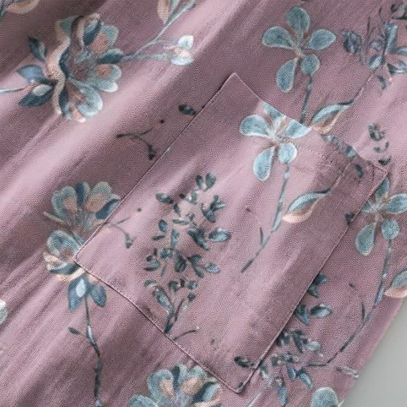 Ownkoti Double Gauze Blooming Floral Cotton Kimono Robe - image 5