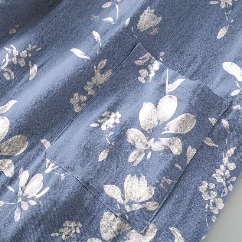 Ownkoti Double Gauze Elegant Floral Cotton Kimono Robe - image 7