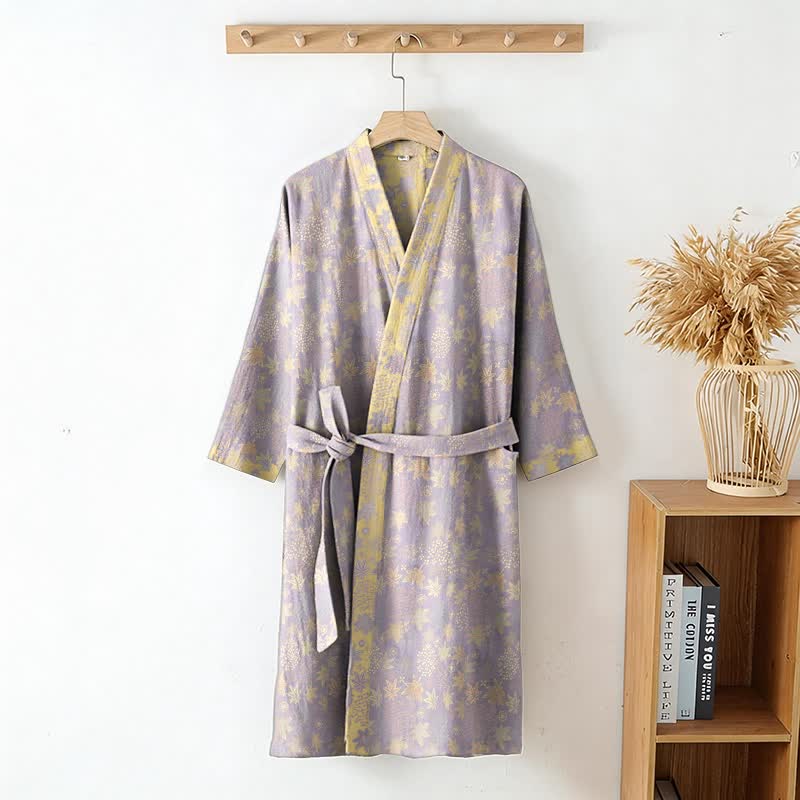 Ownkoti Double Gauze Botanical Cotton Kimono Robe - image 2