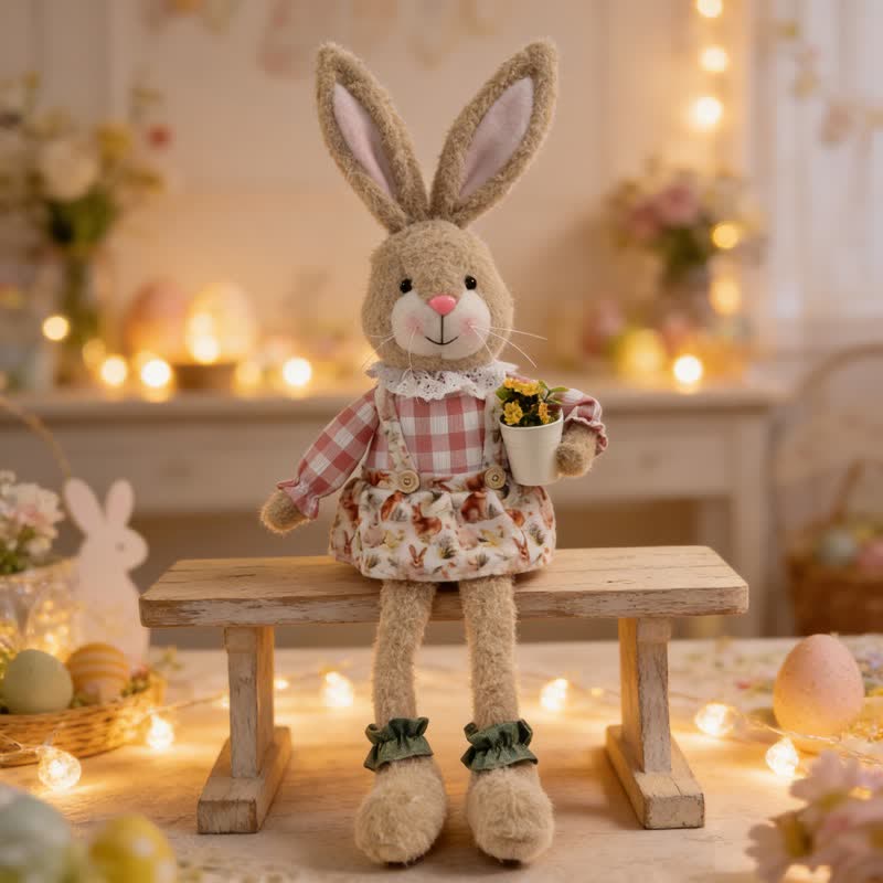 Ownkoti Country Style Sitting Bunny Plush Figurine - Female Rabbit - 7.09"W × 3.14"D × 23.22"H - image 13