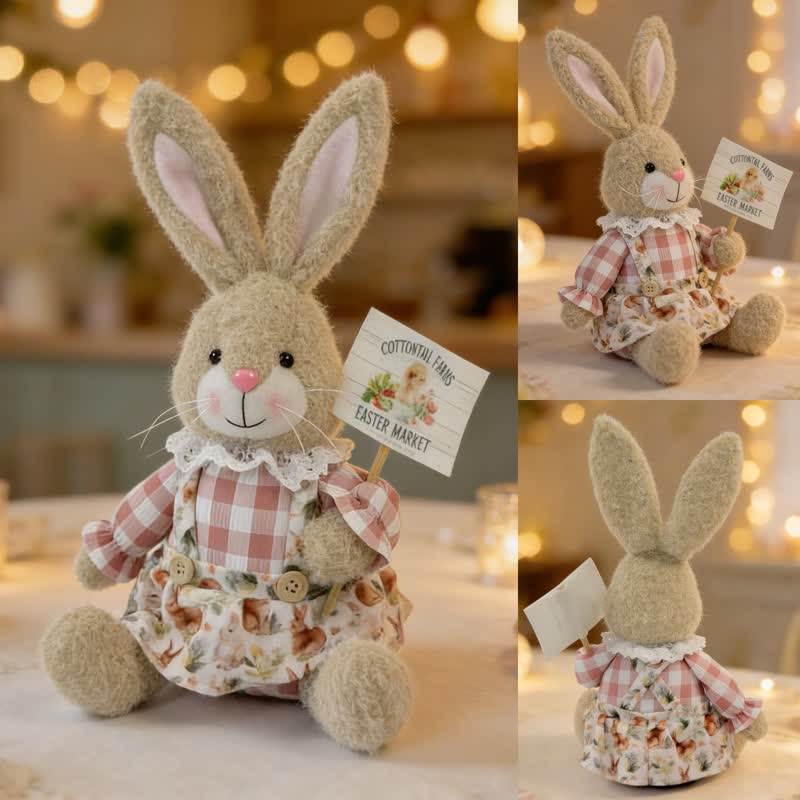 Ownkoti Easter Sitting Bunny Plush Figurine Decor - image 15