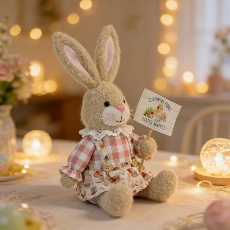 Ownkoti Easter Sitting Bunny Plush Figurine Decor - image 13