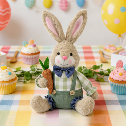 Ownkoti Easter Sitting Bunny Plush Figurine Decor - Male Rabbit - 7.08"W × 4.72"D × 12.59"H - image 6