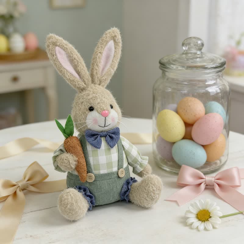 Ownkoti Easter Sitting Bunny Plush Figurine Decor - image 8