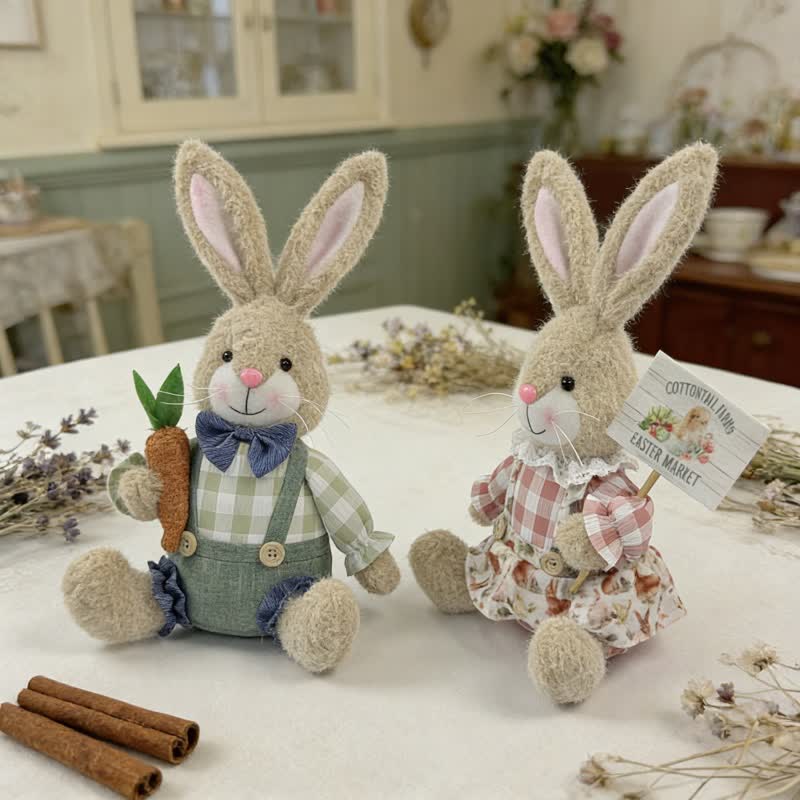 Ownkoti Easter Sitting Bunny Plush Figurine Decor - image 1