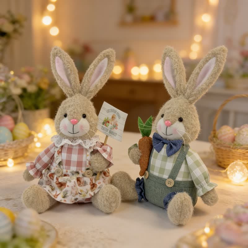 Ownkoti Easter Sitting Bunny Plush Figurine Decor - image 4
