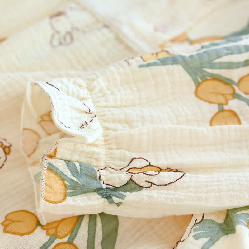 Ownkoti Tulip & Bunny Cotton Gauze Pajama Set - image 6