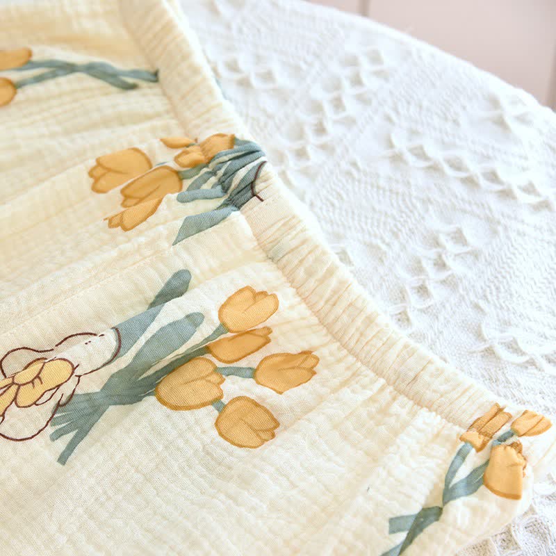 Ownkoti Tulip & Bunny Cotton Gauze Pajama Set - image 11