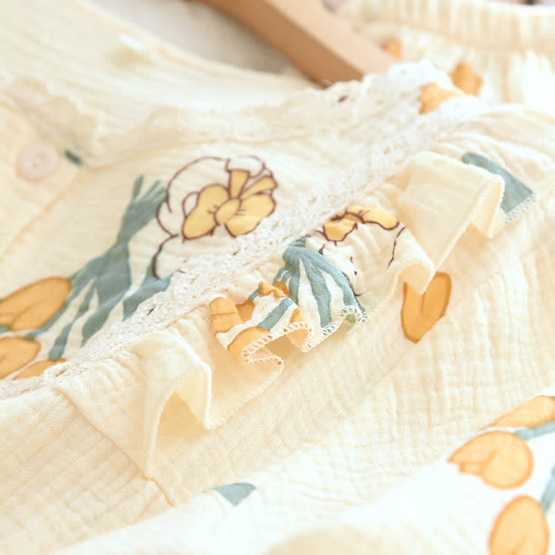 Ownkoti Tulip & Bunny Cotton Gauze Pajama Set - image 5