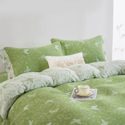 Ownkoti Line Art Butterfly Botanical Cotton Gauze Bedding(4PCS) - image 2