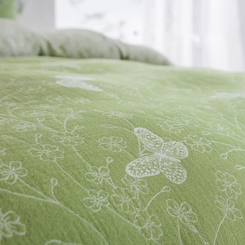 Ownkoti Line Art Butterfly Botanical Cotton Gauze Bedding(4PCS) - image 4