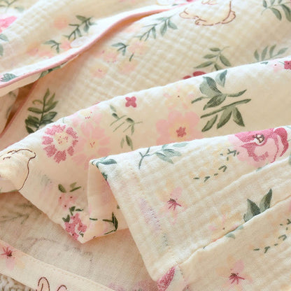 Ownkoti Floral & Bunny Cotton Gauze Pajama Top - image 8