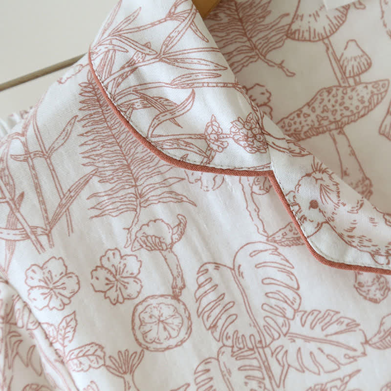 Ownkoti Refresh Bunny Forest Cotton Gauze Pajamas - image 5